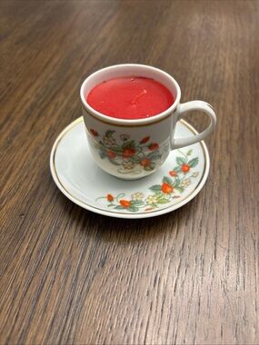 Avon White Porcelain Saucer with Green Backstamp and Gold Trim